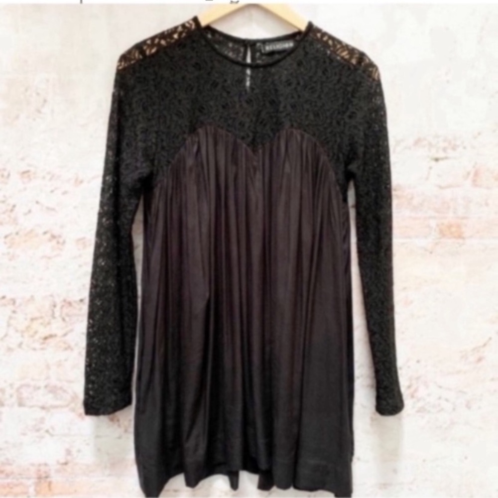 Religion Black Lace Top Babydoll Dress